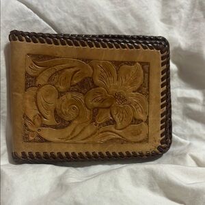 Handmade Floral Embossed Leather Wallet